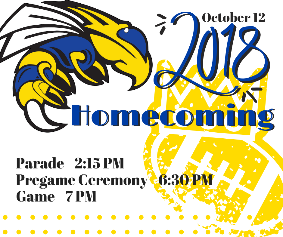 Homecoming is Oct. 12! Click Link for Parade Route