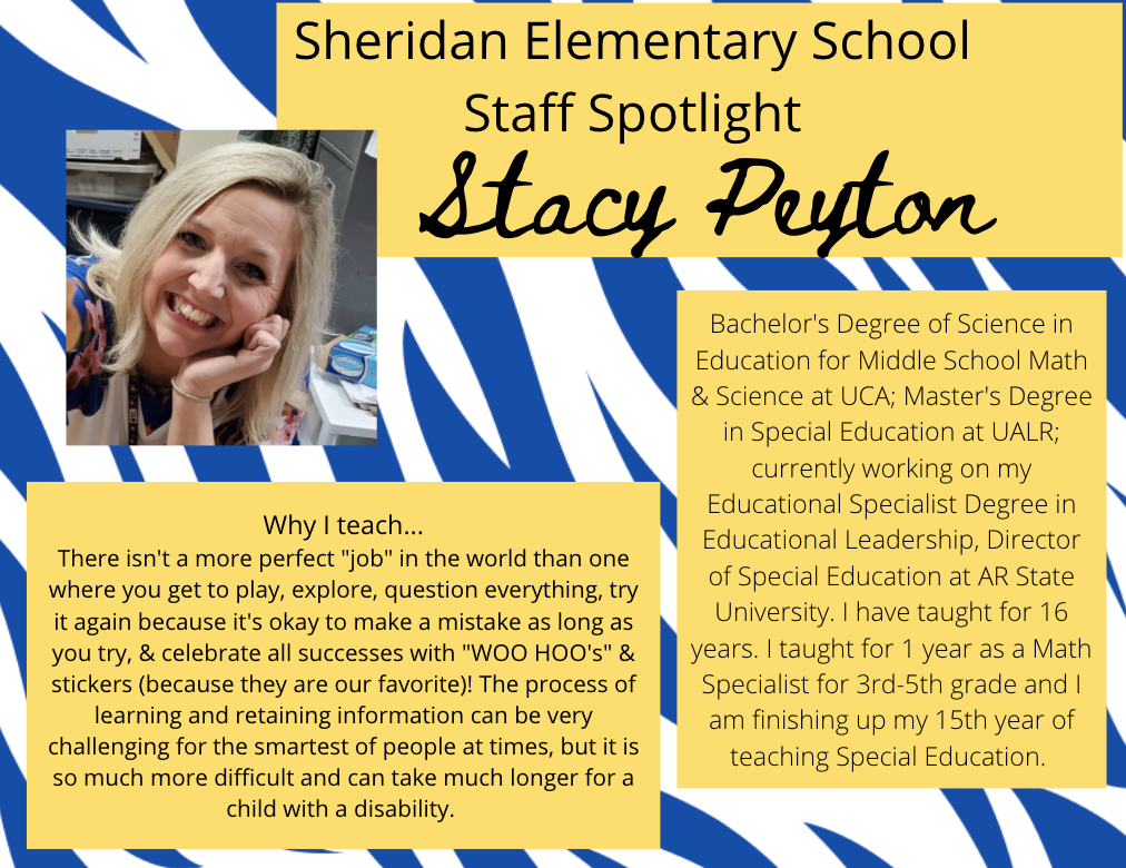 SES Staff Spotlights of the Week, Stacy Peyton
