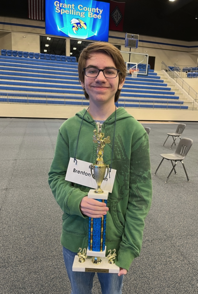 Brenton Martin wins 2nd place at Grant County Spelling Bee