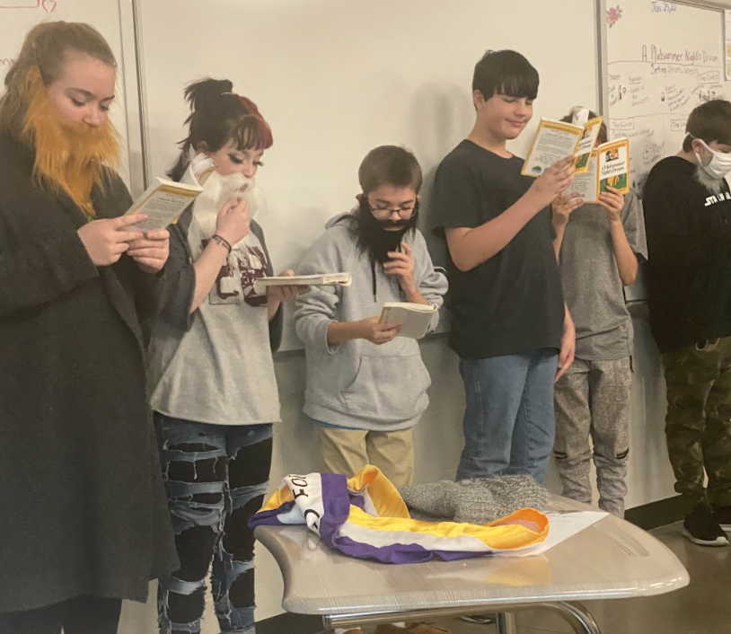 Mrs. Nelson's class reading "A Midsummer Night's Dream"