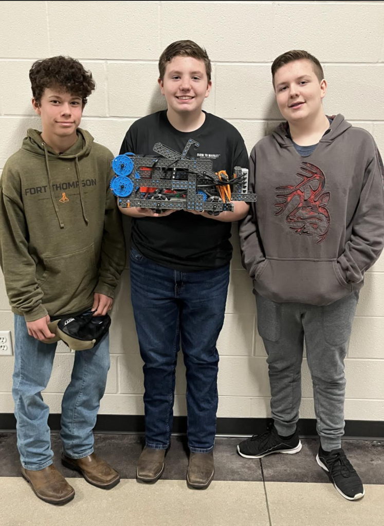 EEM's Robotics team members from left to right: Nate Earley, Kayn Gilbreth, & Brodie Repp