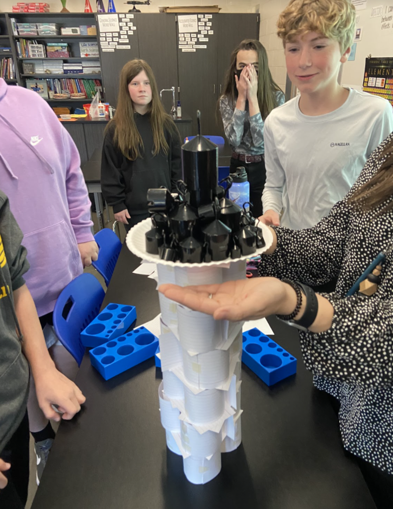 Winning tower at 46.2  cm tall, holding 7,900 grams!