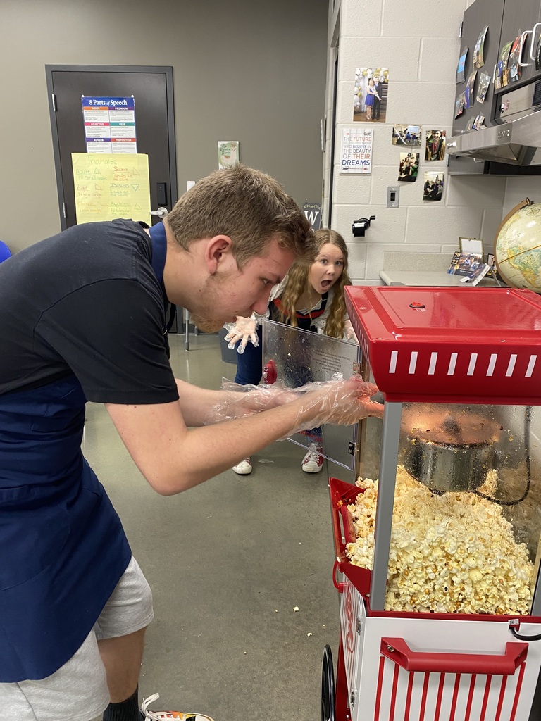 students making popcorn