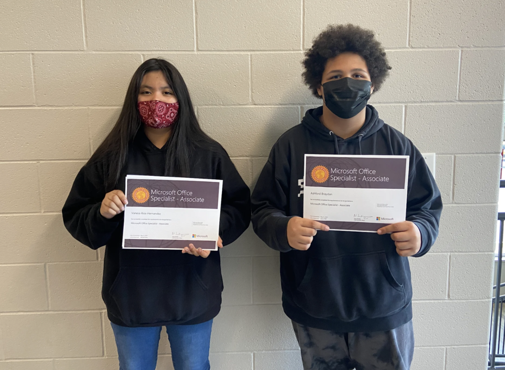 Brayden and Vanesa are now designated as Microsoft Office Specialist Associates.