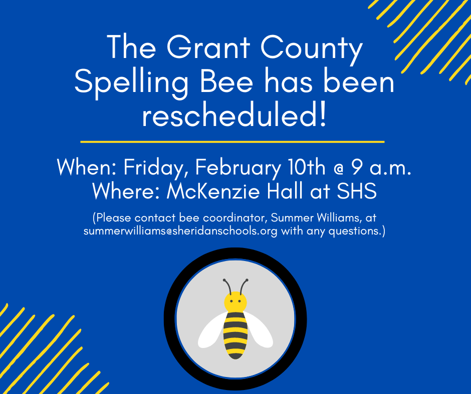 Grant County spelling bee graphic