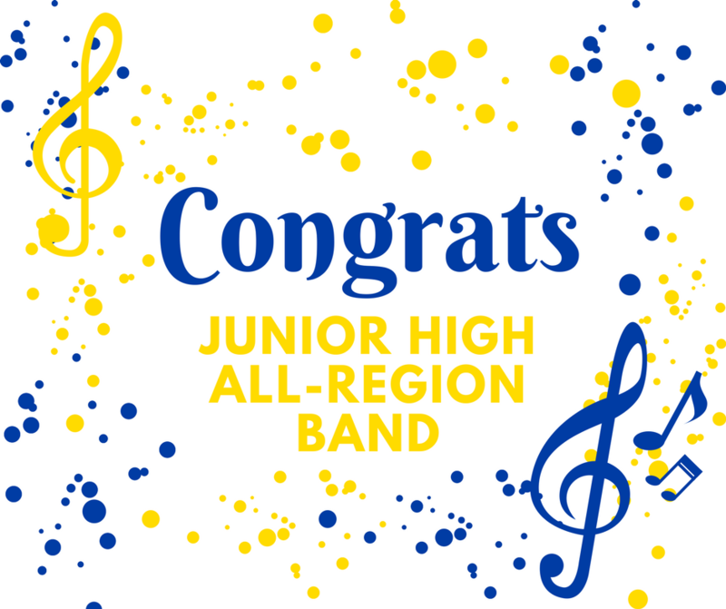 Congratulations to the following students for winning chairs in the Jr High All-Region Band!